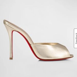 Me Dolly Metallic Red Sole Slide Sandals